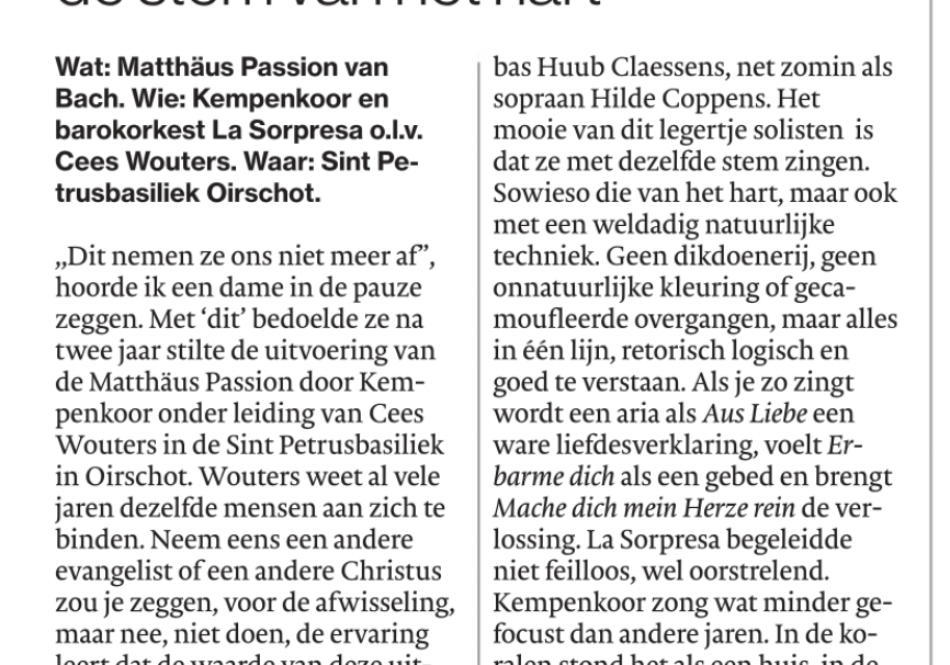 Recensie op 14 apr 22 in Eindhovens Dagblad